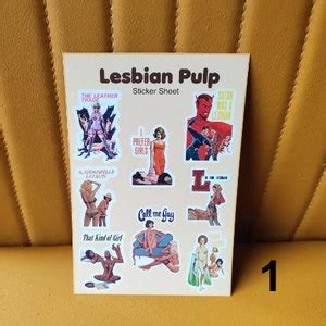 Lesbian Pulp Sticker Sheets Vintage Novel Book Covers Glossy Matte Vinyl For Calendar Diary