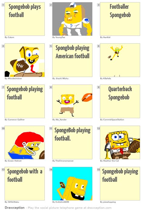 Spongebob plays football - Drawception