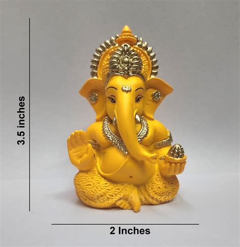 Ganesha idol for home - Mango Terracotta - Gold Art India®