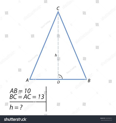 Find Height Isosceles Triangle Stock Vector Royalty Free