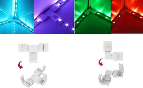 Pin Rgb Led Strip Lights Connectors Mm Unwired Gapless Solderless