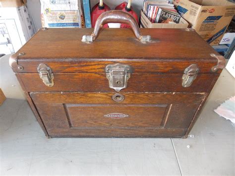 Vintage Craftsman Machinist Wood Tool Box Cabinet Drawer Carpenter