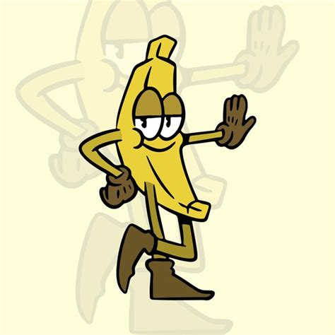 Banane Fruit Retro Mascotte Illustration Vecteur Premium