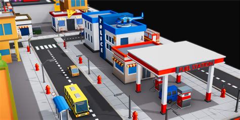 Low poly 3D City Package