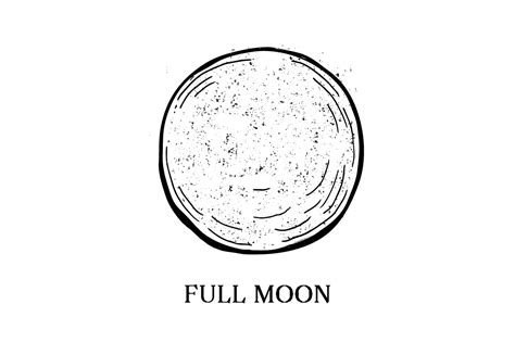 Hand Drawn Full Moon Graphic By Straciatella Creative Fabrica