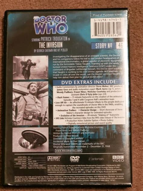 Rare Doctor Who The Invasion Dvd 46 Second Doctor Troughton 2nd Dr