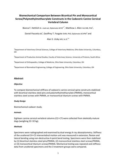 Pdf Biomechanical Comparison Between Bicortical Pin And Dokumen Tips