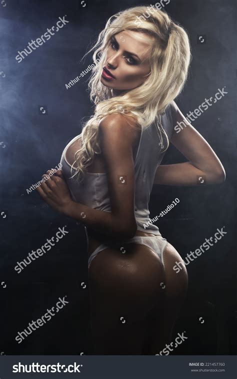Sexy Beautiful Blonde Woman Posing White Stock Photo 221457760 Shutterstock