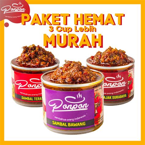 Jual Paket Hemat 3 Set Sambal Instan Makanan Instan Kemasan Siap Saji