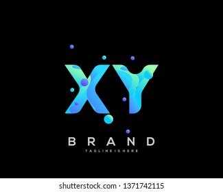 Initial Letter Xy Logo Colorful Background Stock Vector Royalty Free