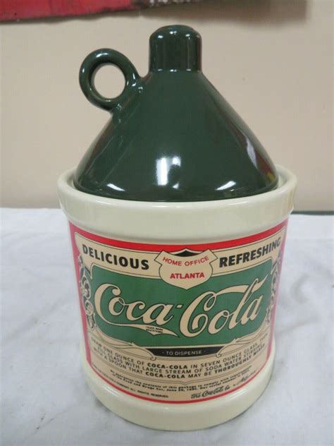 1993 Ceramic Coca Cola Jug Cookie Jar Reproduction Of 30s Syrup