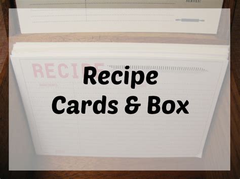 Classy Event Organizer: Recipe Cards - DIY