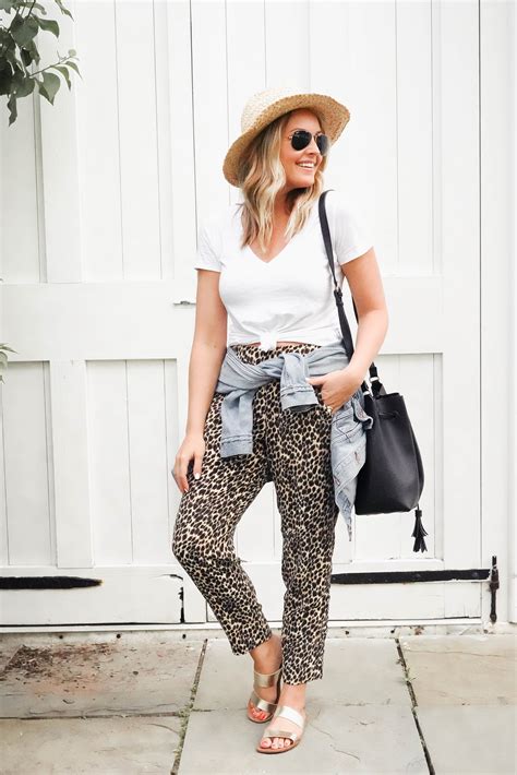 How To Wear Leopard Pants J Crew Factory Red White Denim