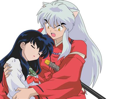 Download Kagome Leaning On Inuyasha Wallpaper