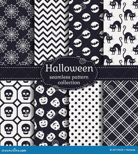 Halloween Seamless Patterns Vector Set Stock Vector Image 60774628