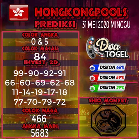 PREDIKSI TOGEL HONGKONG 31 MEI 2020 MINGGU Prediksi Togel