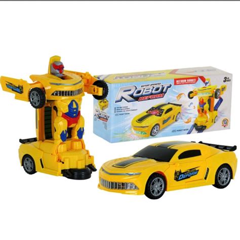 Carrinho que se transforma em robô luz e som carrinho de brinquedo