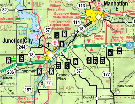 Image Map Of Geary Co Ks Usa