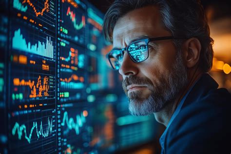 financial analyst examining stock market data charts  graphs