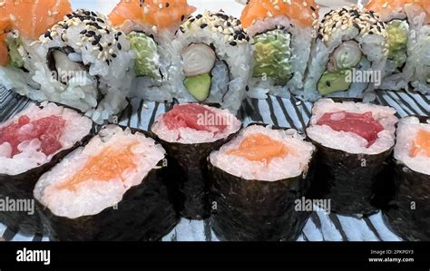 Typical Japanese food called Sushi Stock Photo - Alamy