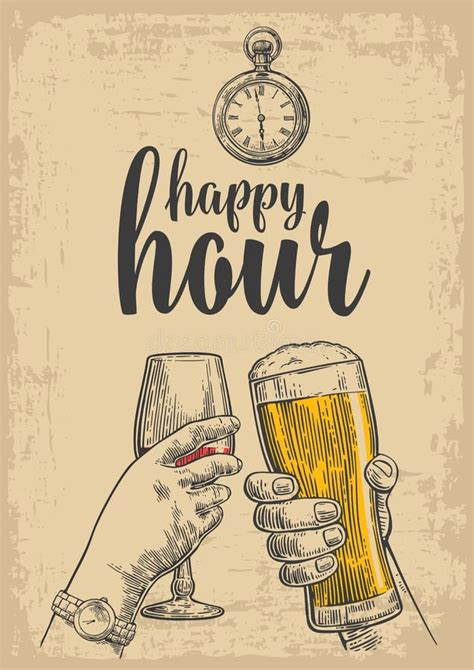 Happy Hour Alcohol Sketch Stock Vector Illustration Of Doodle 29802368