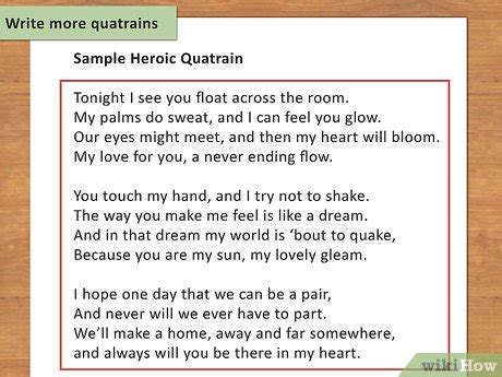 How to Write a Quatrain Poem: 10 Steps (with Pictures) - wikiHow