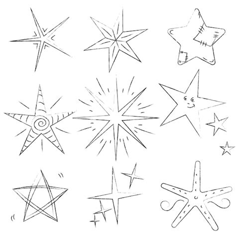 Premium Vector Sketch Of Stars Stars Drawing Vector Stars Drawing