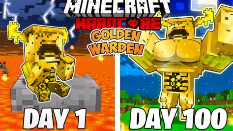 I Survived 100 Days As A GOLDEN WARDEN In HARDCORE Minecraft Hindi