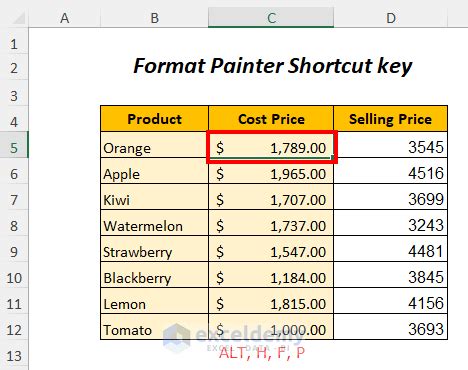 How To Use Format Painter Shortcut In Excel 5 Ways ExcelDemy