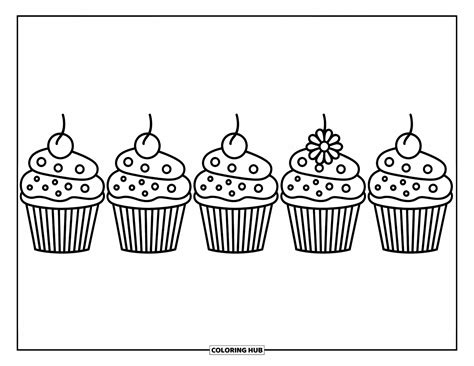 275+ Desenhos de cupcake para colorir para crianças e adultos (PDFs ...