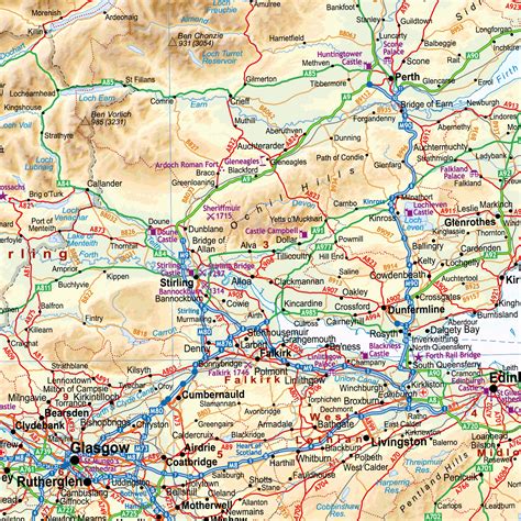 Scotland Physical - Wall Map : XYZ Maps