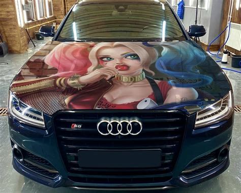 Harley Quinn Car Hood Wrap Self Adhesive Vinyl Sticker Full Etsy