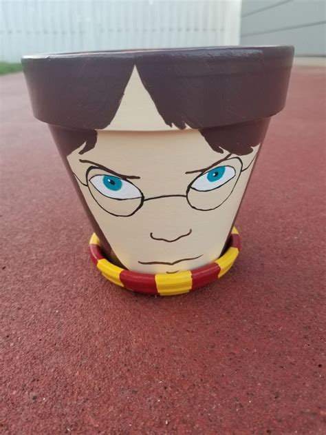 Harry Potter Flower Pot Painted Flower Pots Clay Pot Crafts Harry