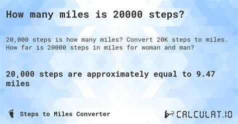 How many miles is 20000 steps? - Calculatio