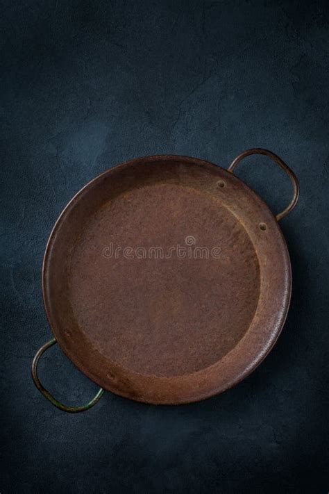 Empty Cast Iron Pan On A Dark Table Stock Photo Image Of Rust