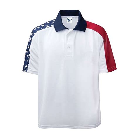 Mens Patriotic Polo Shirt With Usa Flag All Usa Clothing