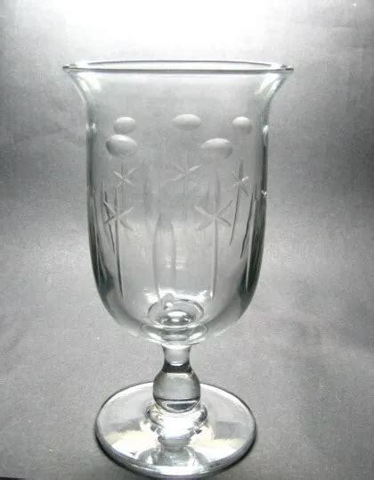 Antique Victorian Hand Blown Cut Glass Celery Vase Picclick Uk