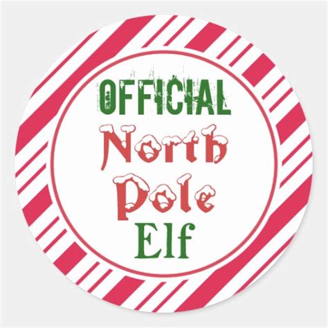 Official North Pole Elf Stickers | Zazzle