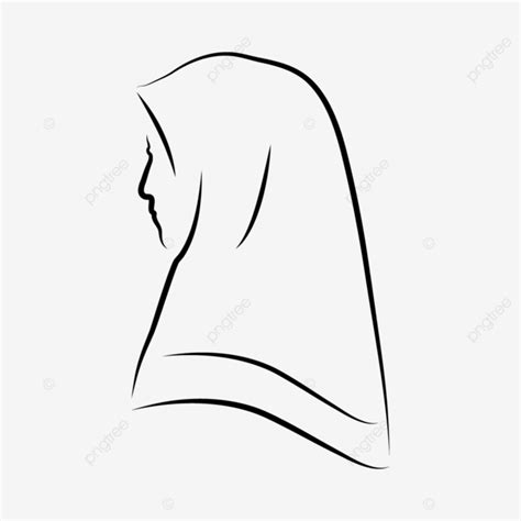 Hijab Silhouette Line Sickle Hijab Drawing Silhouette Drawing Sickle