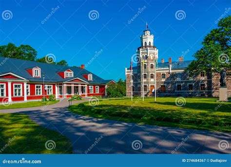 New Castle In Latvian Town Sigulda Stock Image Image Of Garden