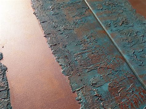 Copper patina paintings modern A2911/08 Abstract textured Painting Acrylic Contemporary Art for ...