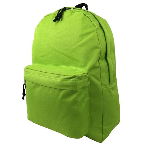 40 Units Of 16 Simple Classic Backpack In Fluorescent Green