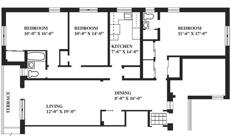 16X40 3 Bedroom Floor Plans Floorplans Click