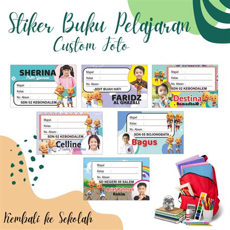 Jual Pcs Stiker Mata Pelajaran Custom Foto Stiker Mapel Label Buku