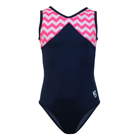 Chevron Pink Navy Apex K Bee Leotards