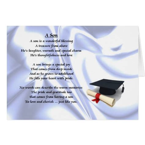 Graduation Son Poem Card | Zazzle