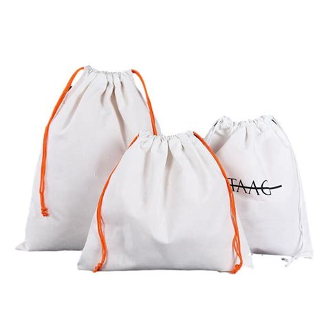 Natural Color Cotton Drawstring Pouch Reusable Eco Friendly Draw