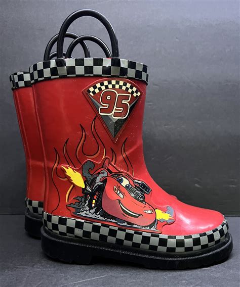 Disney Cars Lightning McQueen Rain Boots Size 9