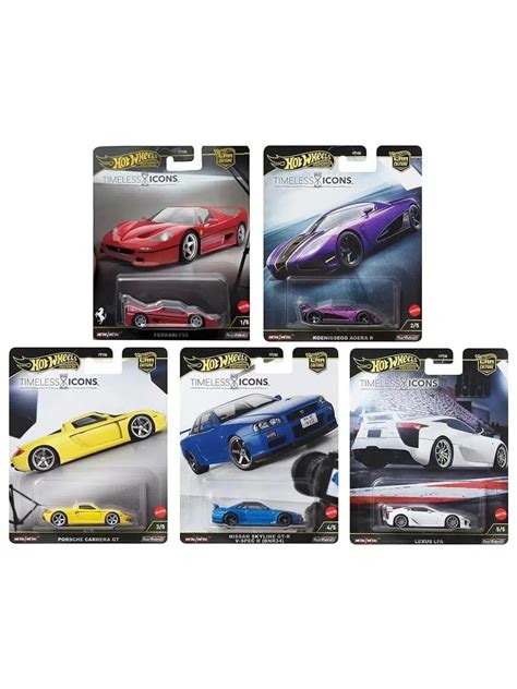 Hot Wheels Premium Timeless Icons 5li Set Ferrari F50 R34 Carrera