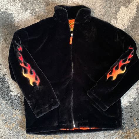 Forever 21 Jackets And Coats Rare Forever 2 X Flamin Hot Cheetos Faux Fur Coat Flame Jacket